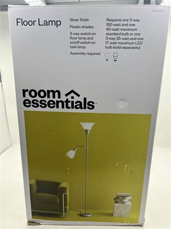Room Essentials Floor Lamp, Silver Finish